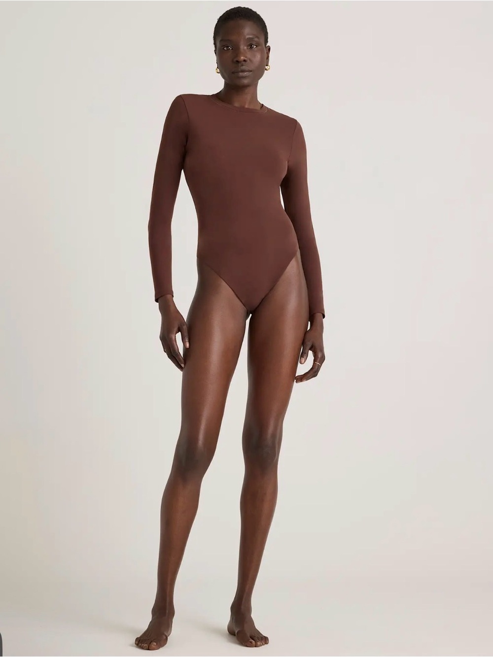 Quince Second Skin Long-Sleeve Crewneck Bodysuit R403